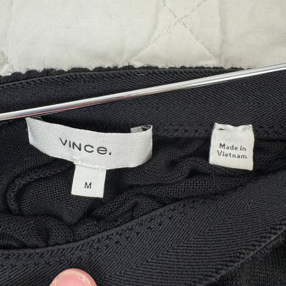 Vince Black Wide Leg Pants Women's M Elastic Waist Rayon Blend Minimalist - Picture 3 of 16